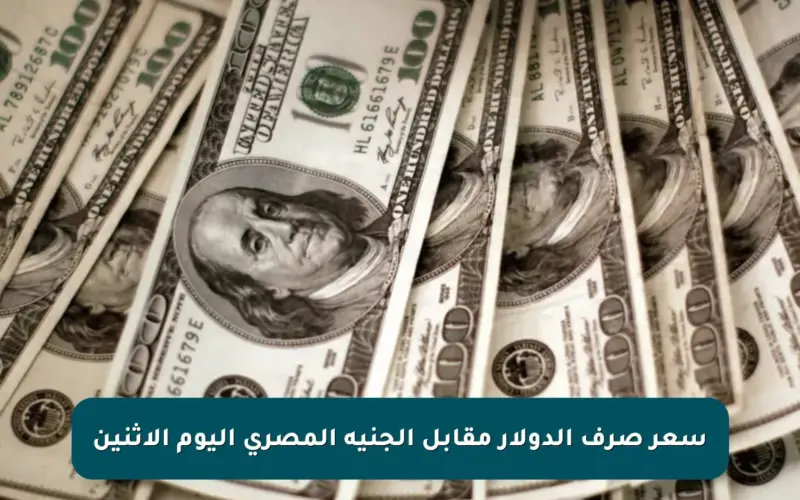 سعر صرف الدولار مقابل الجنيه المصري اليوم الإثنين